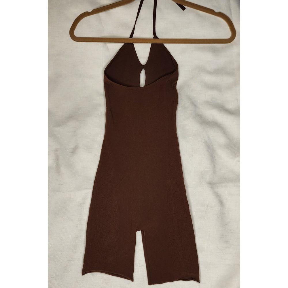 White Fox Boutique Brown Women's One Size Keep Em Guessing Romper Mesh Clubwear